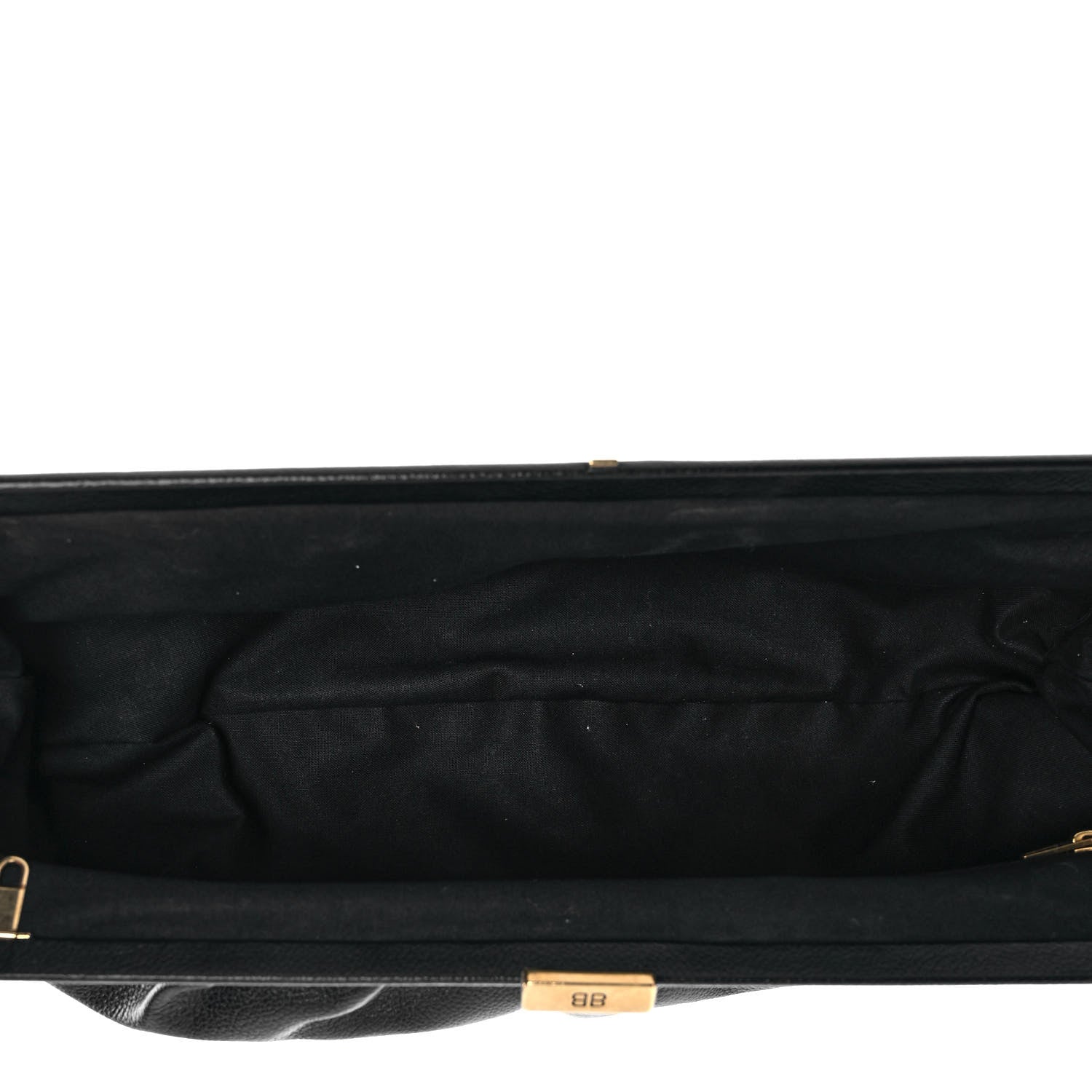 Balenciaga Grained Calfskin Logo XL Cloud Clutch Black 4 of 7