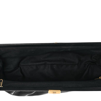 Balenciaga Grained Calfskin Logo XL Cloud Clutch Black 4 of 7