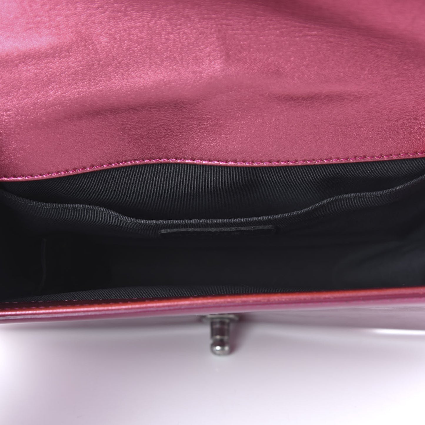 Metallic Patent Calfskin Quilted Medium Boy Flap Pink