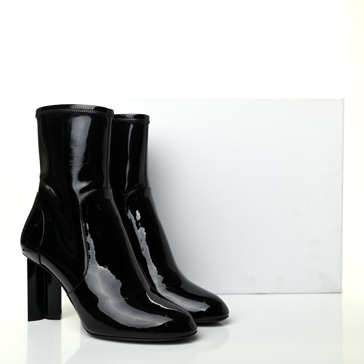 Patent Silhouette Ankle Boots 38.5 Black