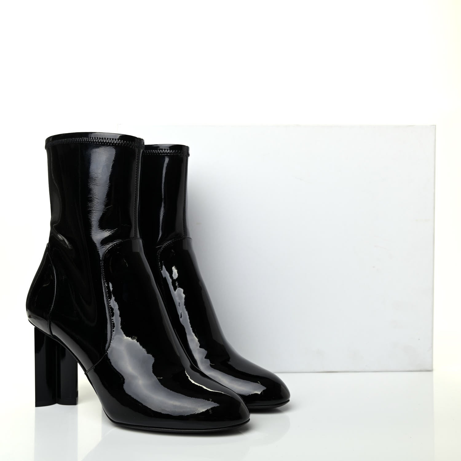 Louis Vuitton Patent Silhouette Ankle Boots 38.5 Black 9 of 9