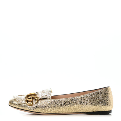 Gucci Galassia GG Marmont Fringe Flats 39 Platino 1 of 9