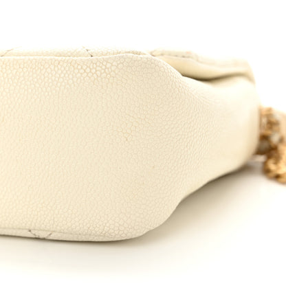 Chanel Shiny Caviar Quilted Small Chain Melody Flap White 11 of 16