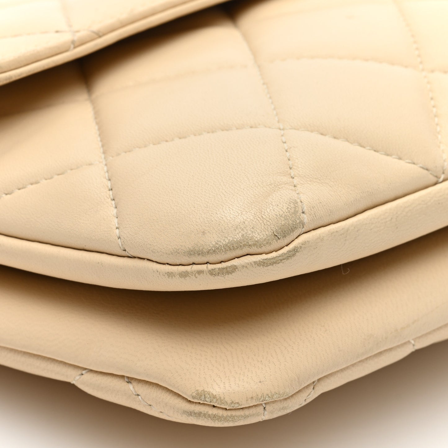 Lambskin Quilted Medium Trendy CC Flap Light Beige