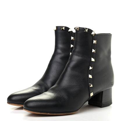 Valentino Garavani Smooth Calfskin Rockstud 40mm Ankle Boots 36.5 Black 3 of 10