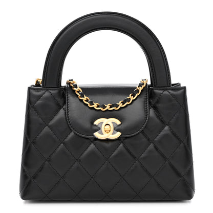 Chanel Shiny Aged Calfskin Quilted Nano Kelly Shopper Black 1 of 10