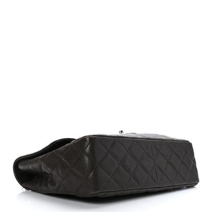 Chanel Caviar Quilted Jumbo Single Flap Dark Brown 3 of 9