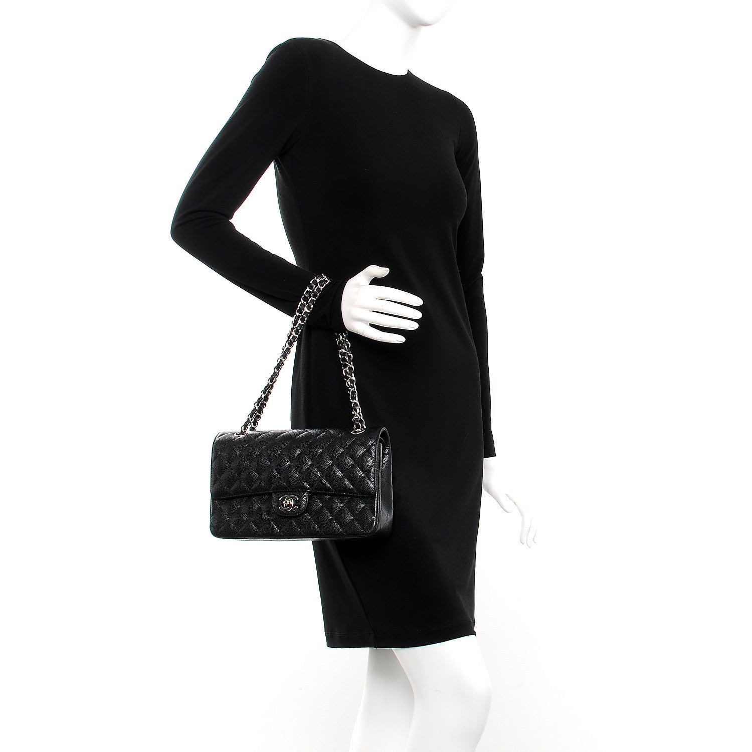 Chanel Caviar Quilted Medium Double Flap Black 3 of 9