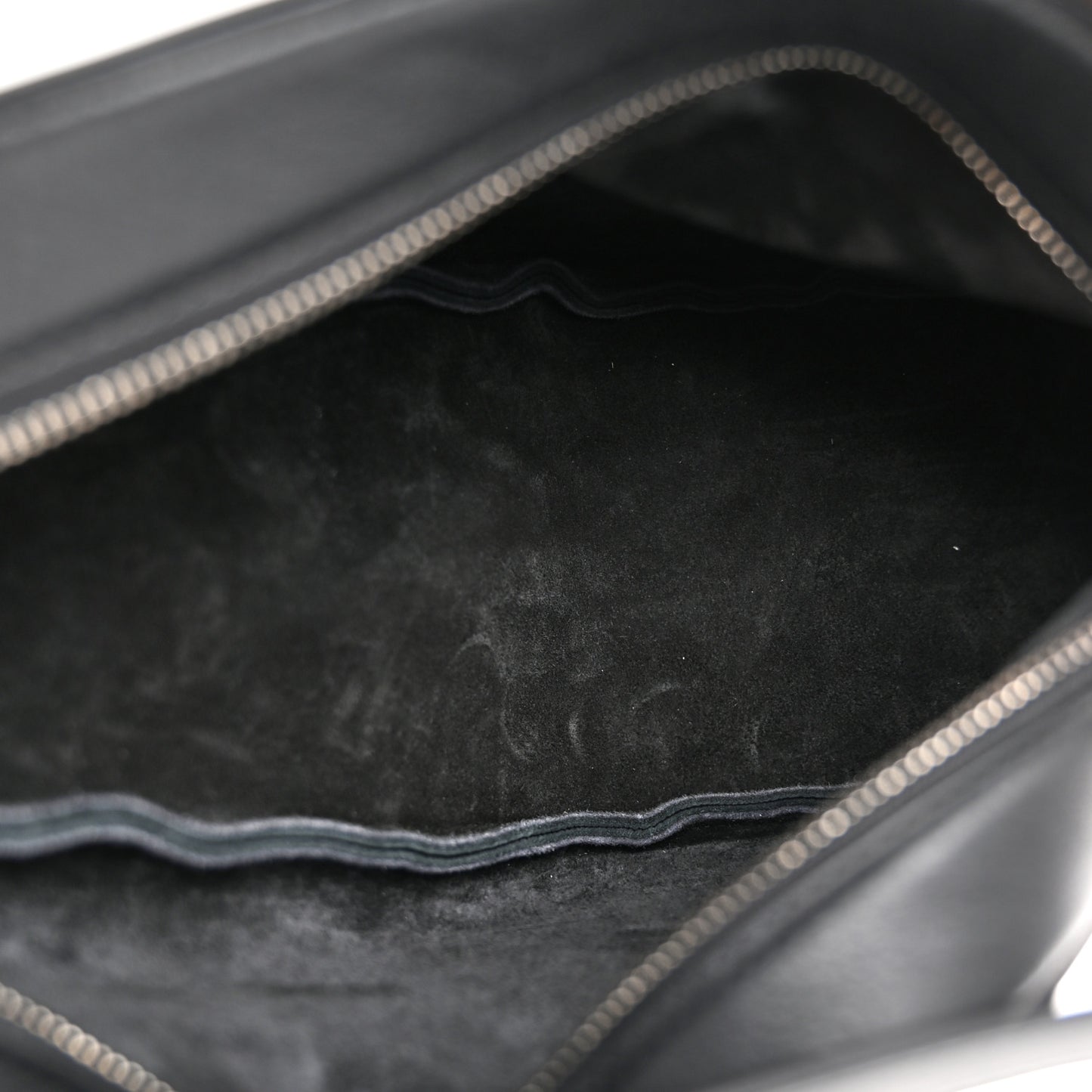 Grained Calfskin Small Slouchy Banana Bag Black