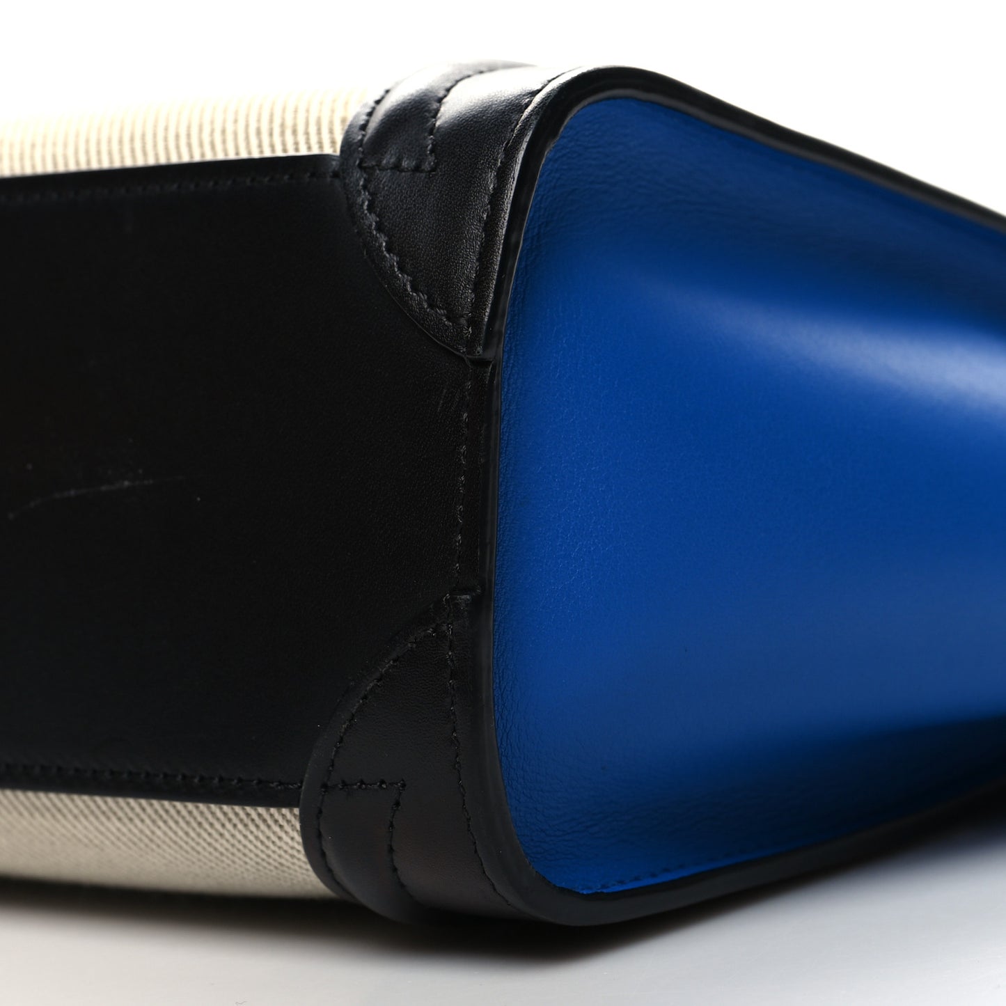 Canvas Smooth Calfskin Nano Tri-Color Luggage Natural Blue