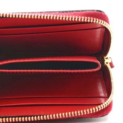Gucci GG Supreme Monogram Mystic Cat Patch Zip Around Card Case Wallet Beige Hibiscus Red 5 of 8