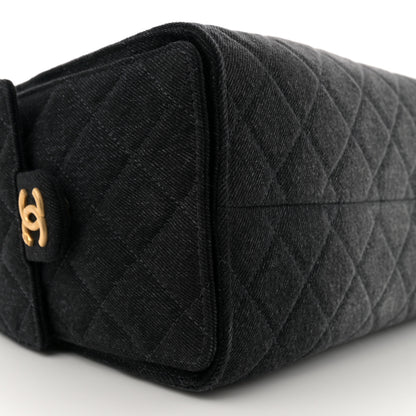 Chanel Washed Denim Quilted Small Chanel 25 Handbag Black 9 of 10