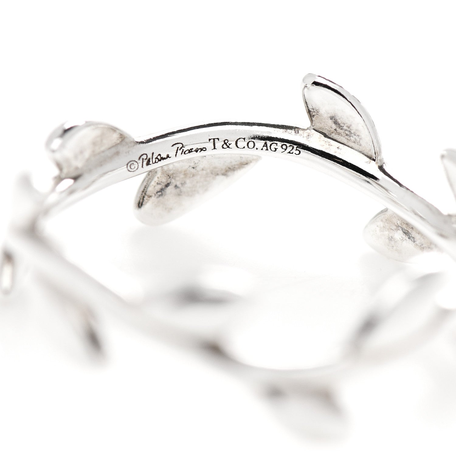 Tiffany Sterling Silver Paloma Picasso Narrow Olive Leaf Band Ring 47 4 4 of 5