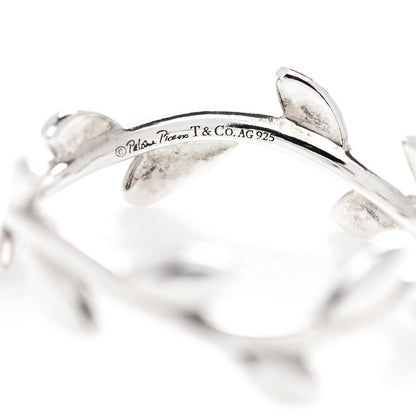 Tiffany Sterling Silver Paloma Picasso Narrow Olive Leaf Band Ring 47 4 4 of 5