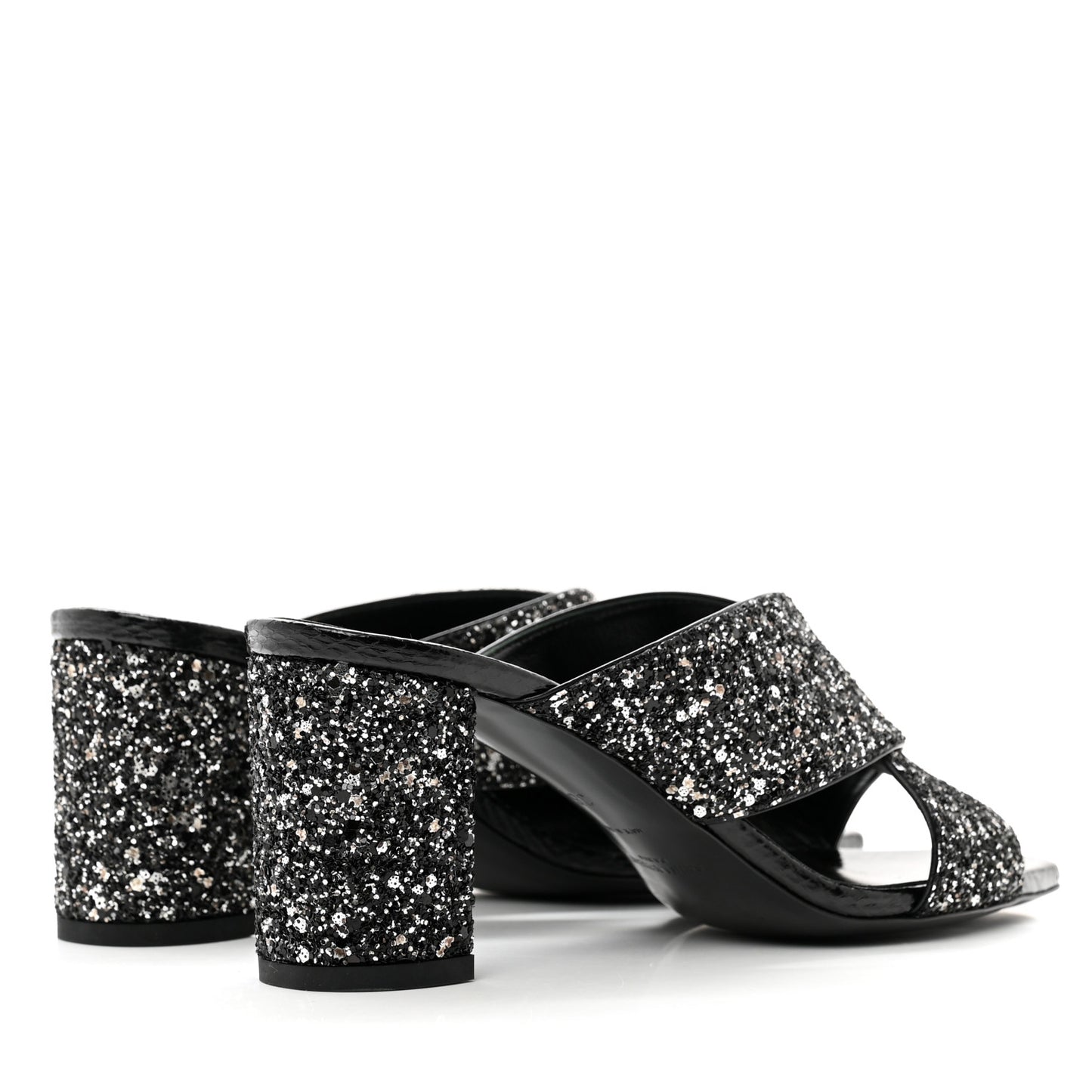 Glitter LouLou 70 Mule Sandals 36 Black