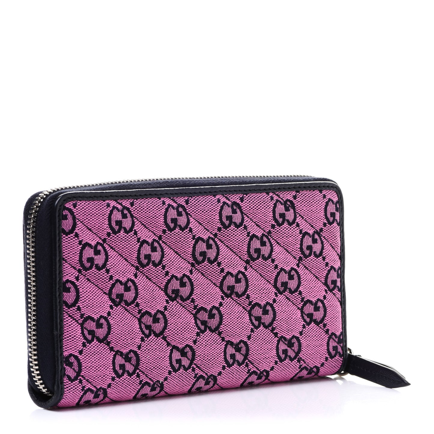 Monogram Multicolor Matelasse Diagonal GG Marmont Zip Around Wallet Pink Blue