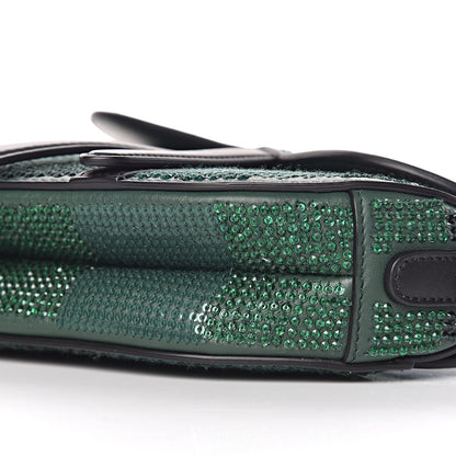 Christian Dior Crystal Calfskin Mini Saddle Bag Green Multi 9 of 9