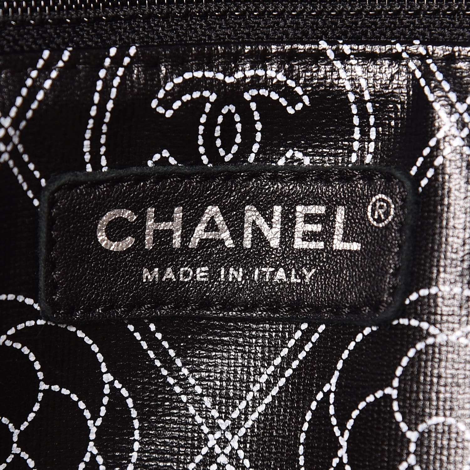 Chanel Coated Canvas Camellia Medium Shopping Tote Black Beige 9 of 10