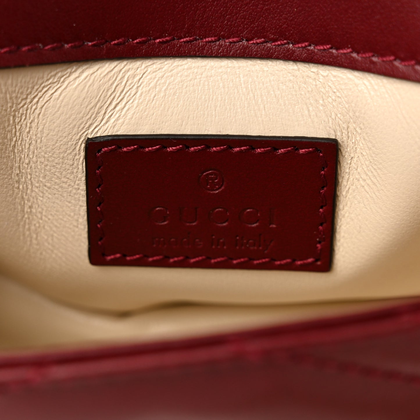 Calfskin Matelasse Super Mini GG Marmont Shoulder Bag Rosso Ancora