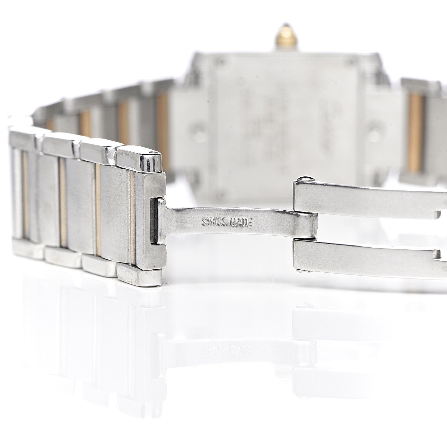 Cartier Stainless Steel 18K Yellow Gold 20mm Tank Francaise Quartz Watch 6 of 9