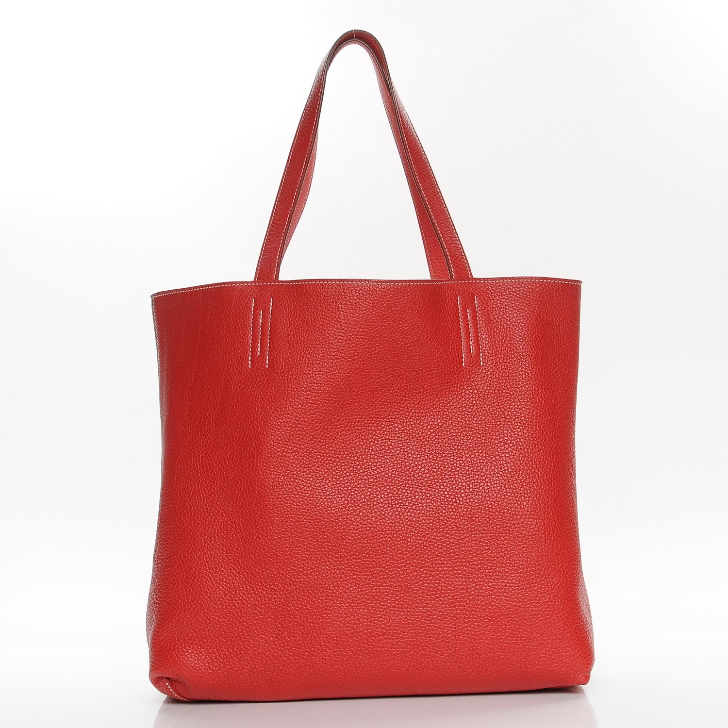 Hermes Taurillon Clemence Double Sens 36 Reversible Tote Peony Sanguine 3 of 17