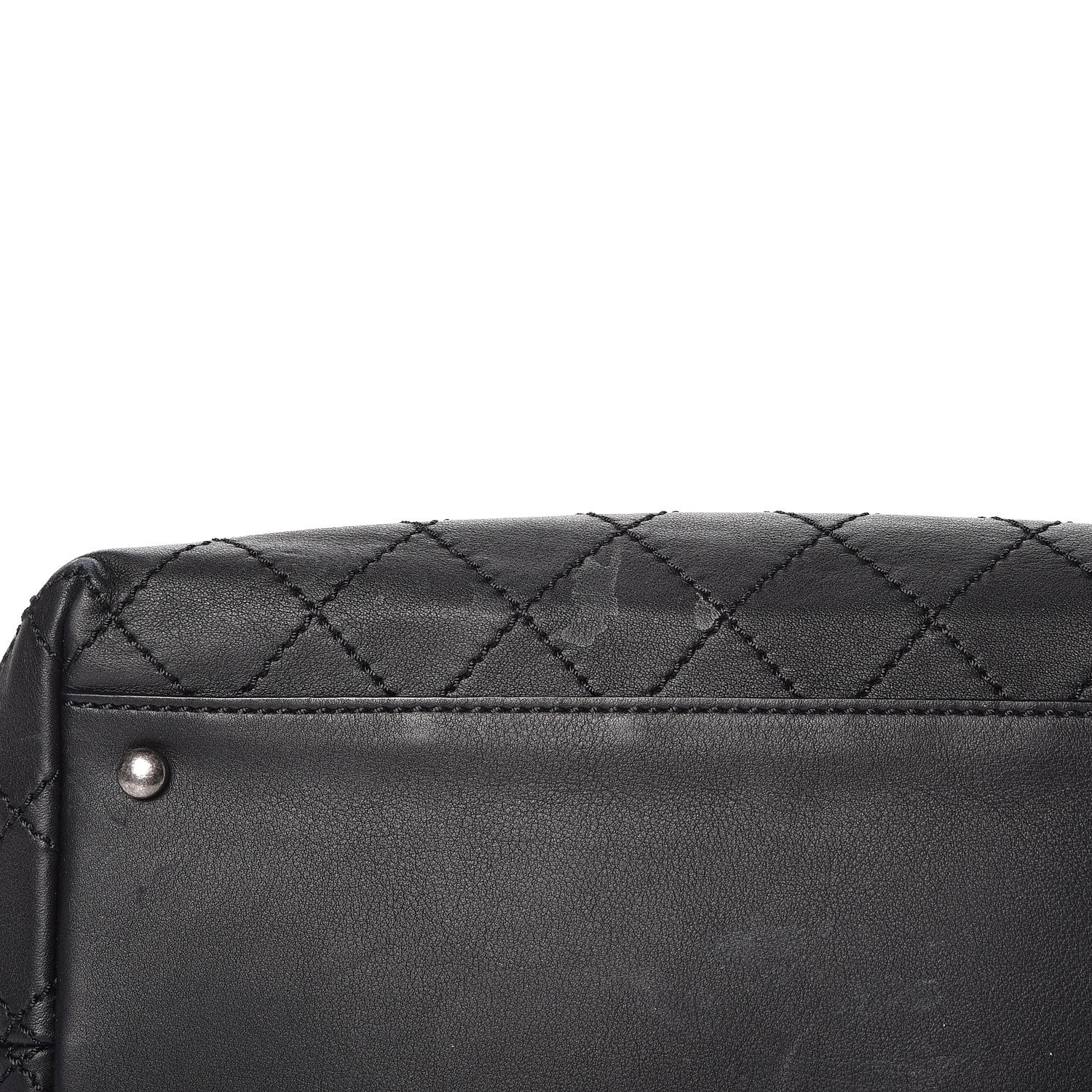 Chanel Calfskin Stitched Medium Shopping Tote Black 12 of 15