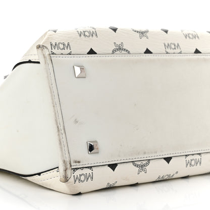 MCM Visetos Shopper Tote White 8 of 11