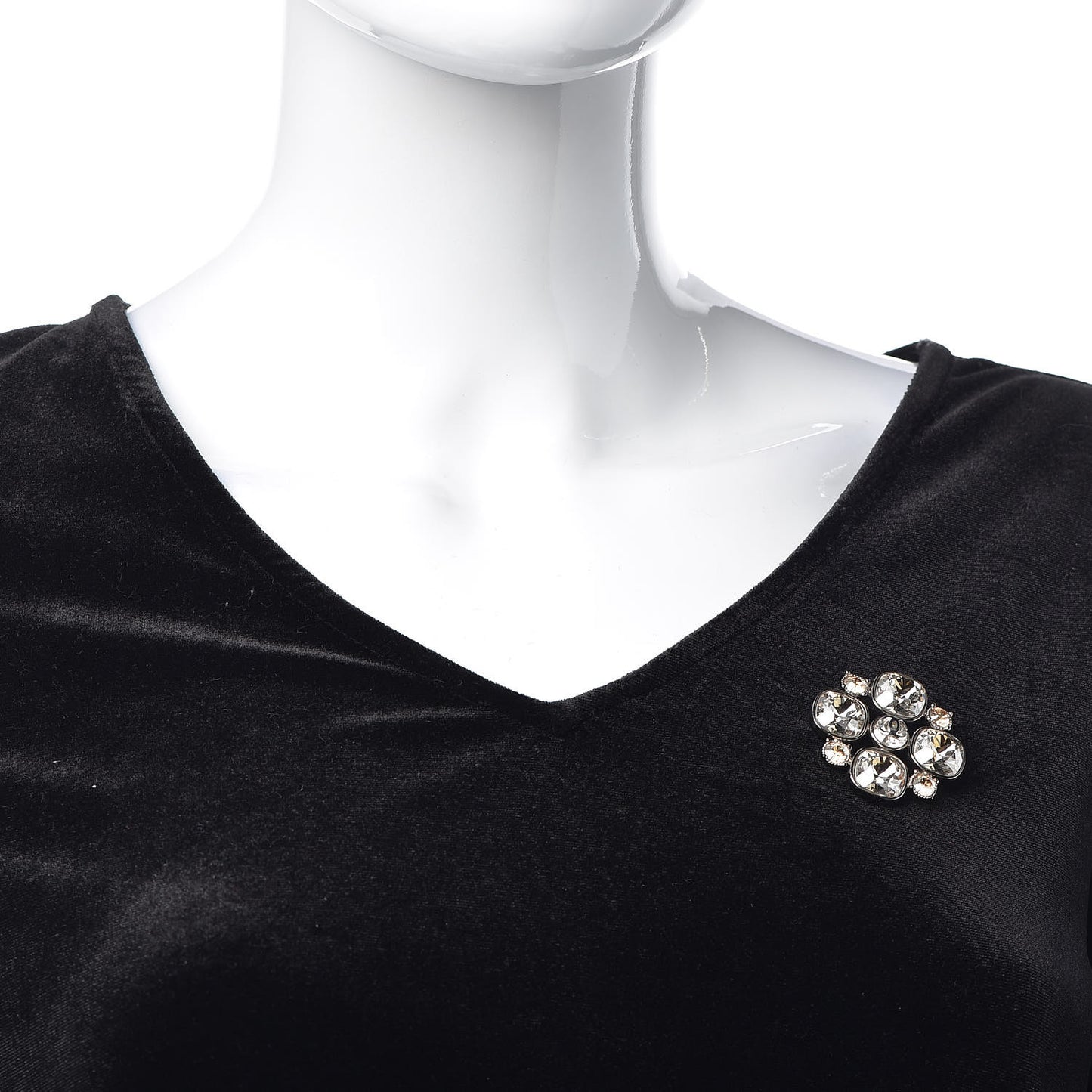 Crystal CC Brooch Gold