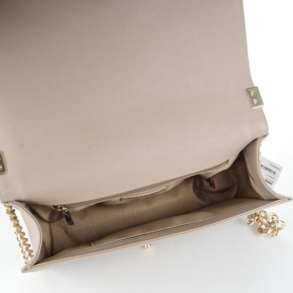 Chanel Caviar Quilted New Medium Boy Flap Dark Beige 6 of 8