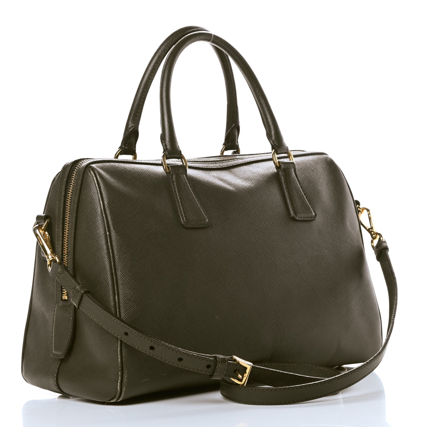Prada Saffiano Lux Bowler Militare 3 of 19
