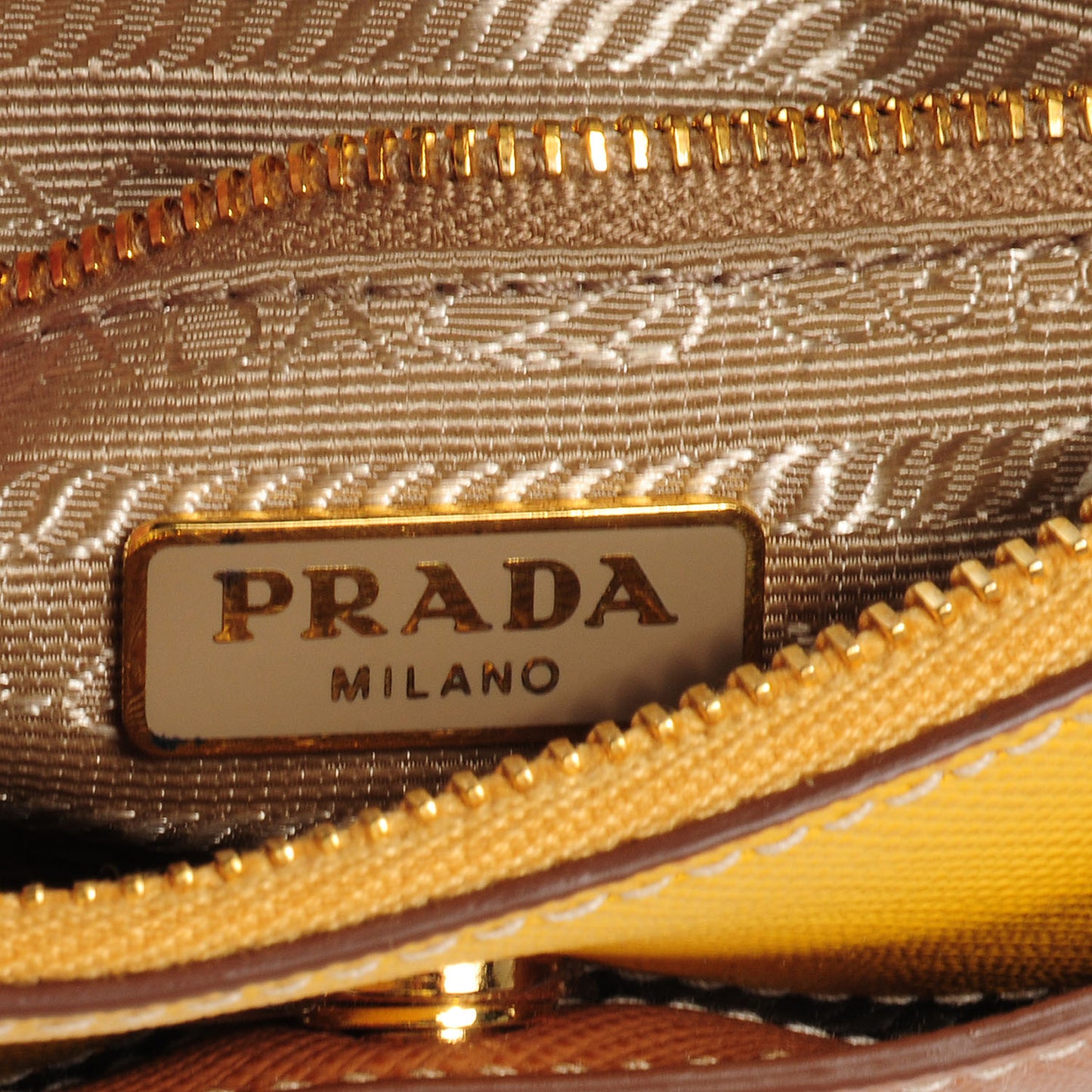 Saffiano Bi-Color Wristlet Clutch Caramel Mimosa