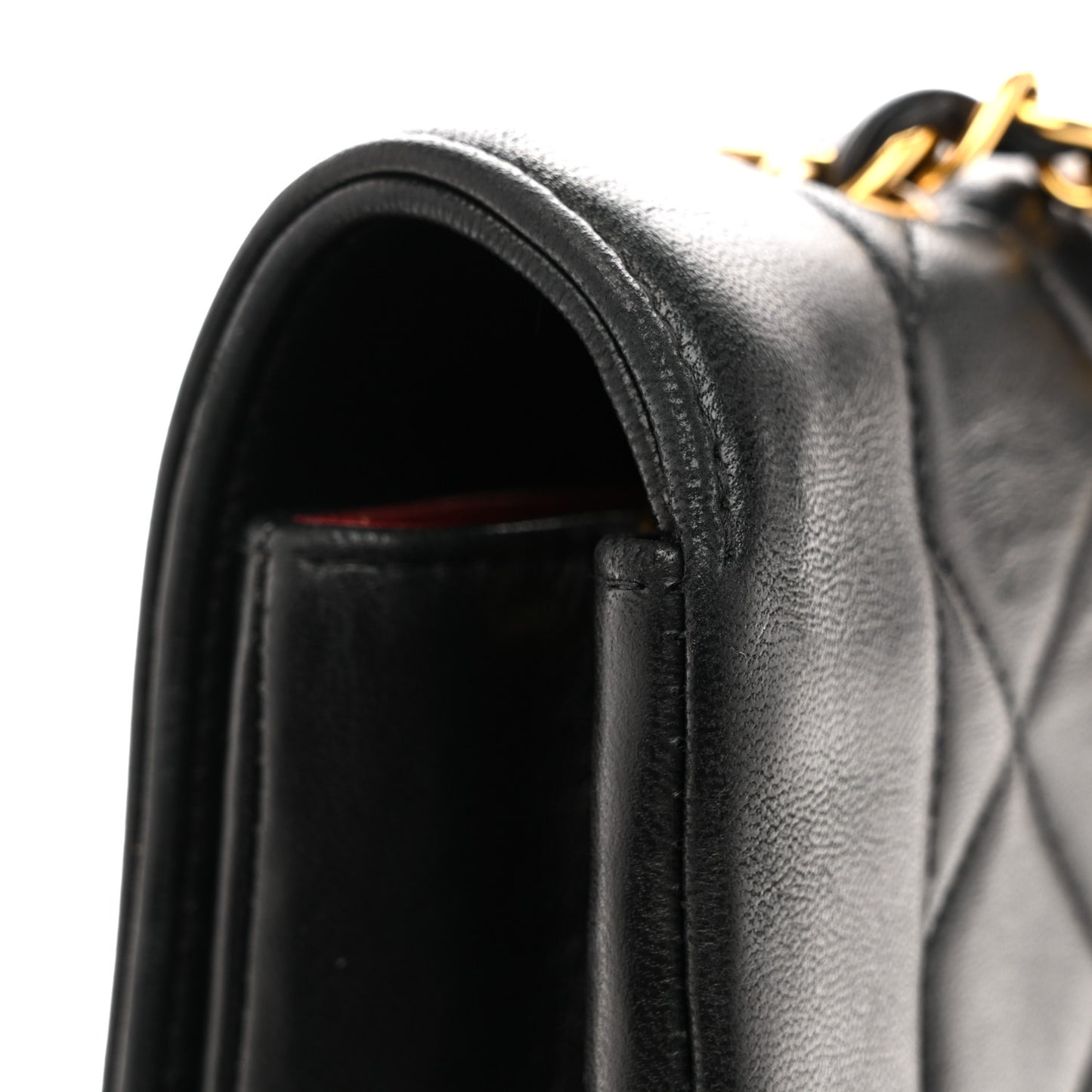 Lambskin Quilted Medium Single Flap Black