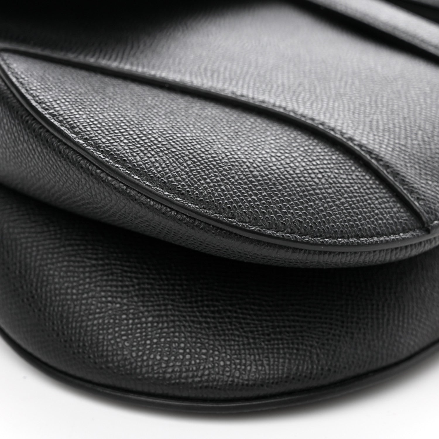 Christian Dior Grained Calfskin Saddle Bag With Strap Black 8 of 8