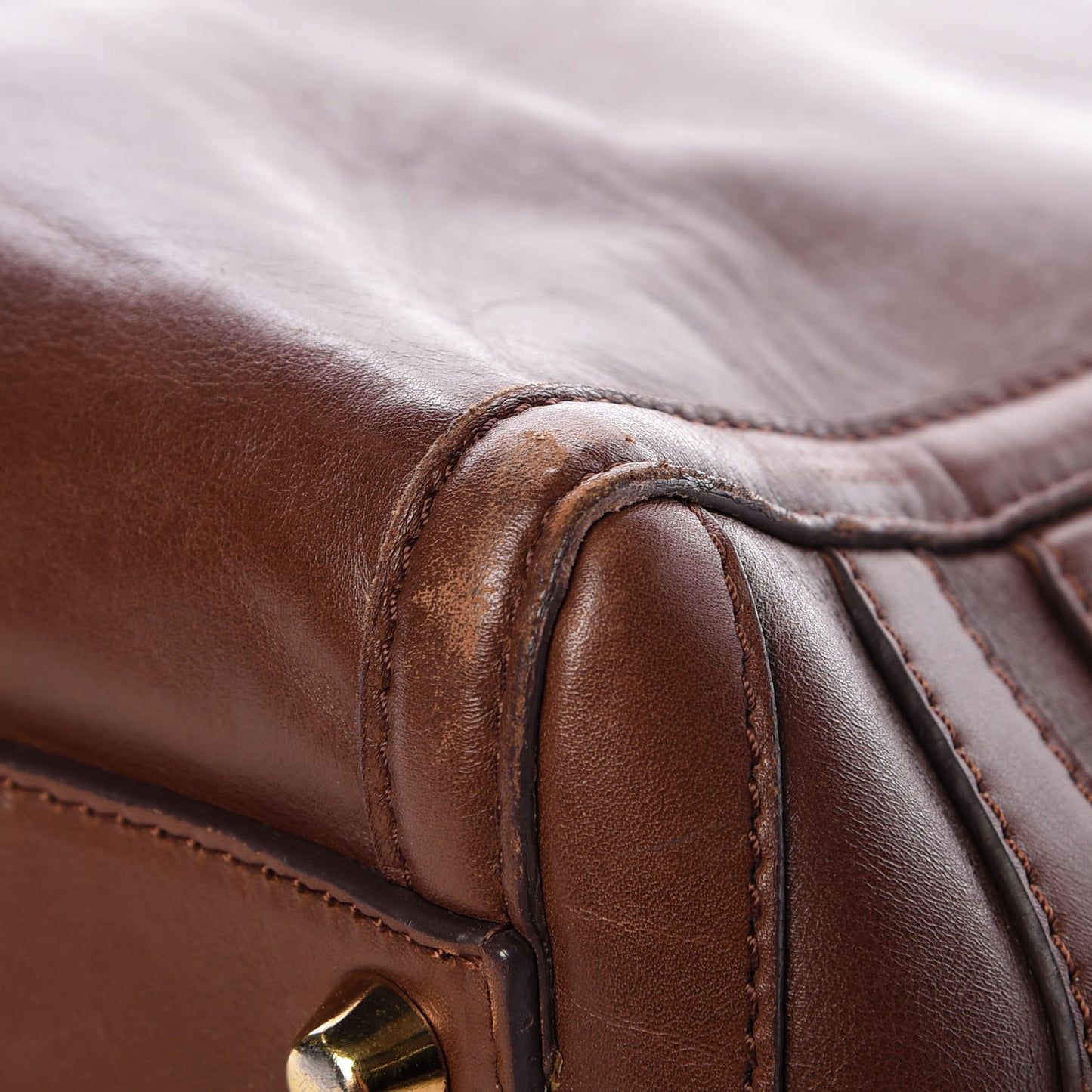 Calfskin Farida Shopping Bag Havane