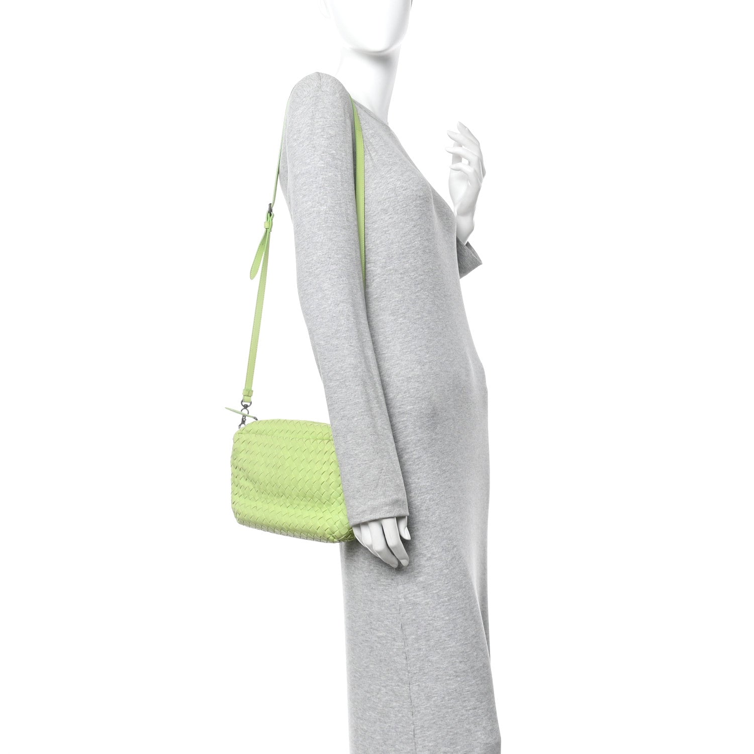 ヒ Bottega Veneta Nappa Intrecciato Small Camera Bag Acid Kiwi