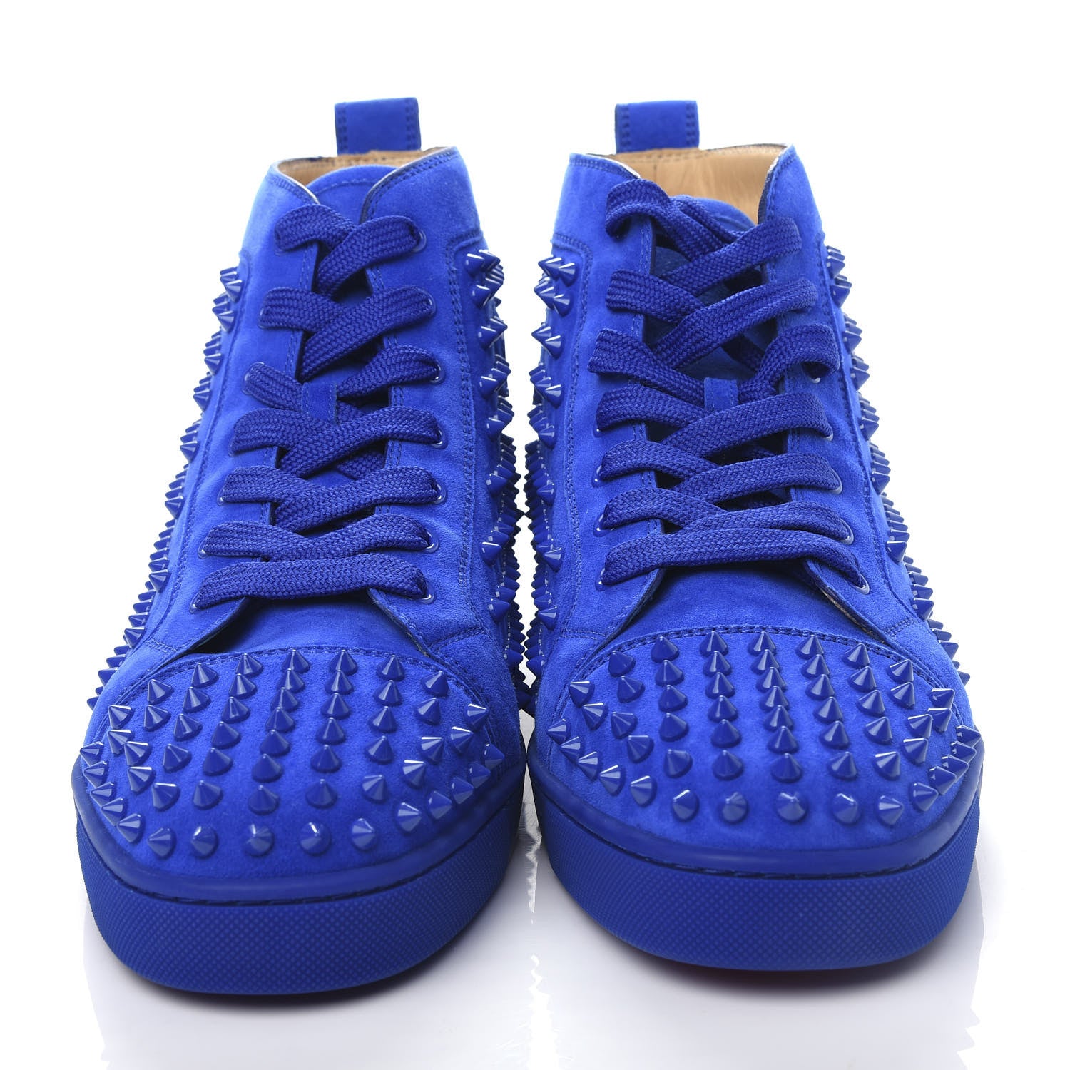 Christian Louboutin Suede Mens Louis Spikes Flat Sneakers 45 Electric 5 of 12