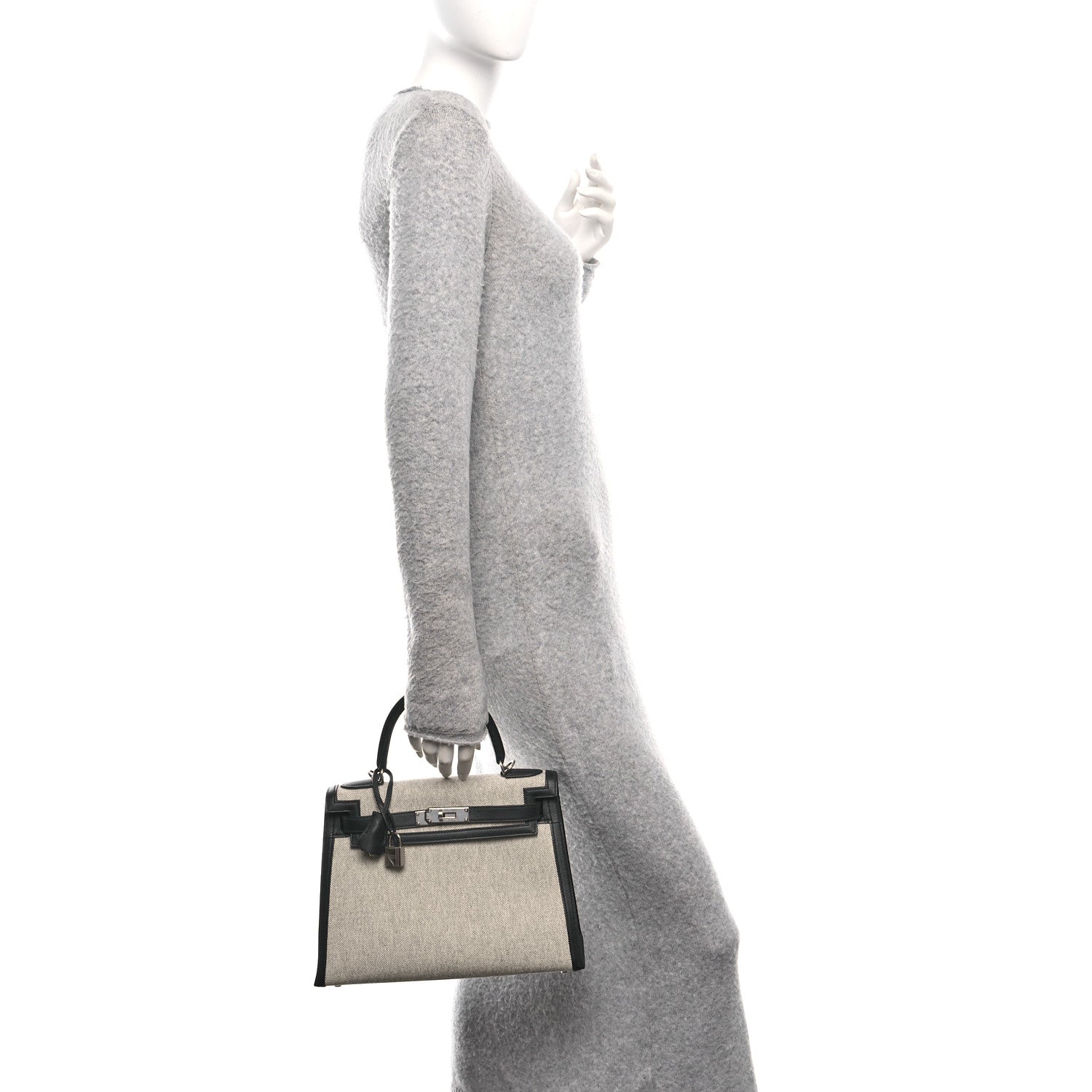 Hermes Toile Swift Kelly Sellier 28 Ecru Black 2 of 11