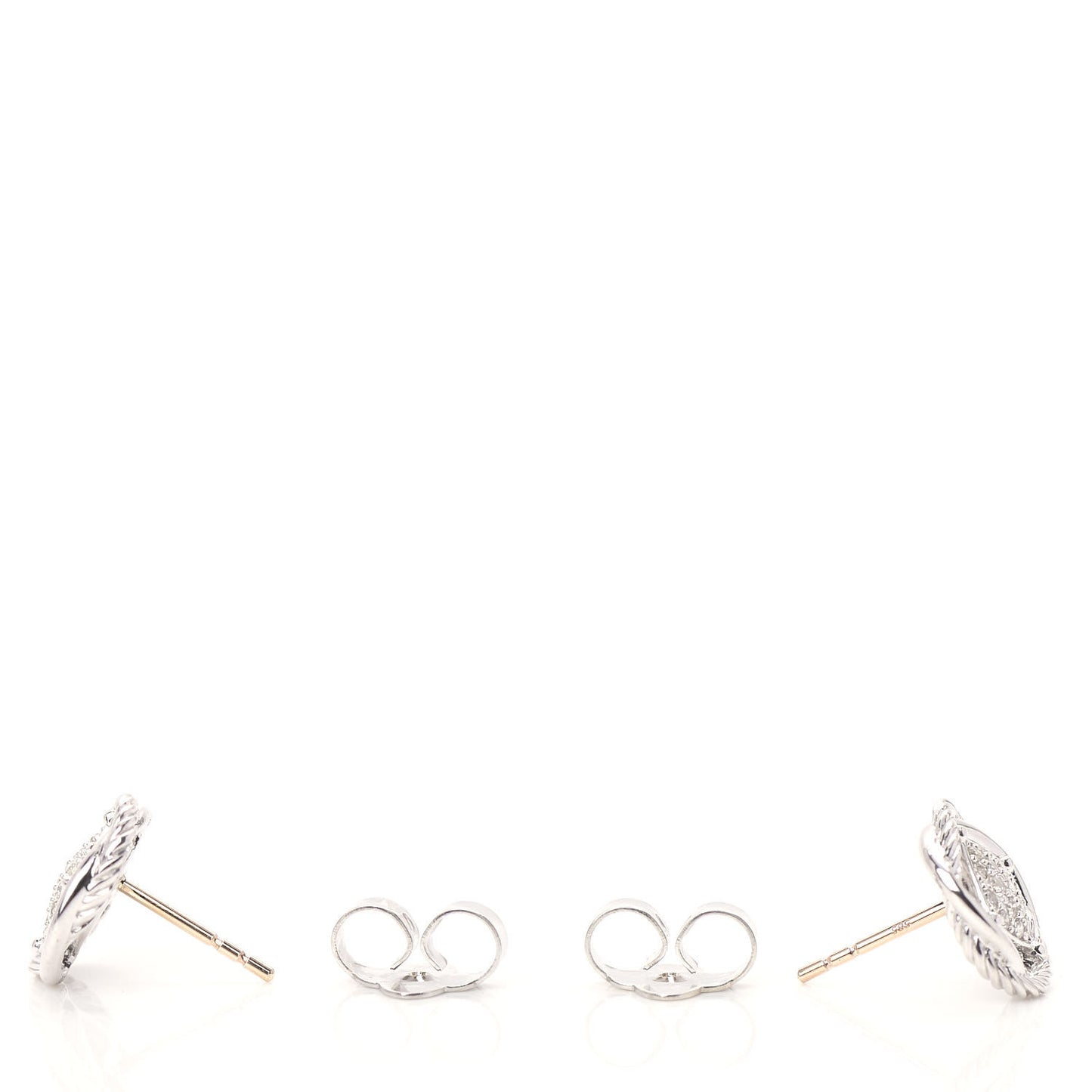 Sterling Silver Diamond 13mm Infinity Earrings