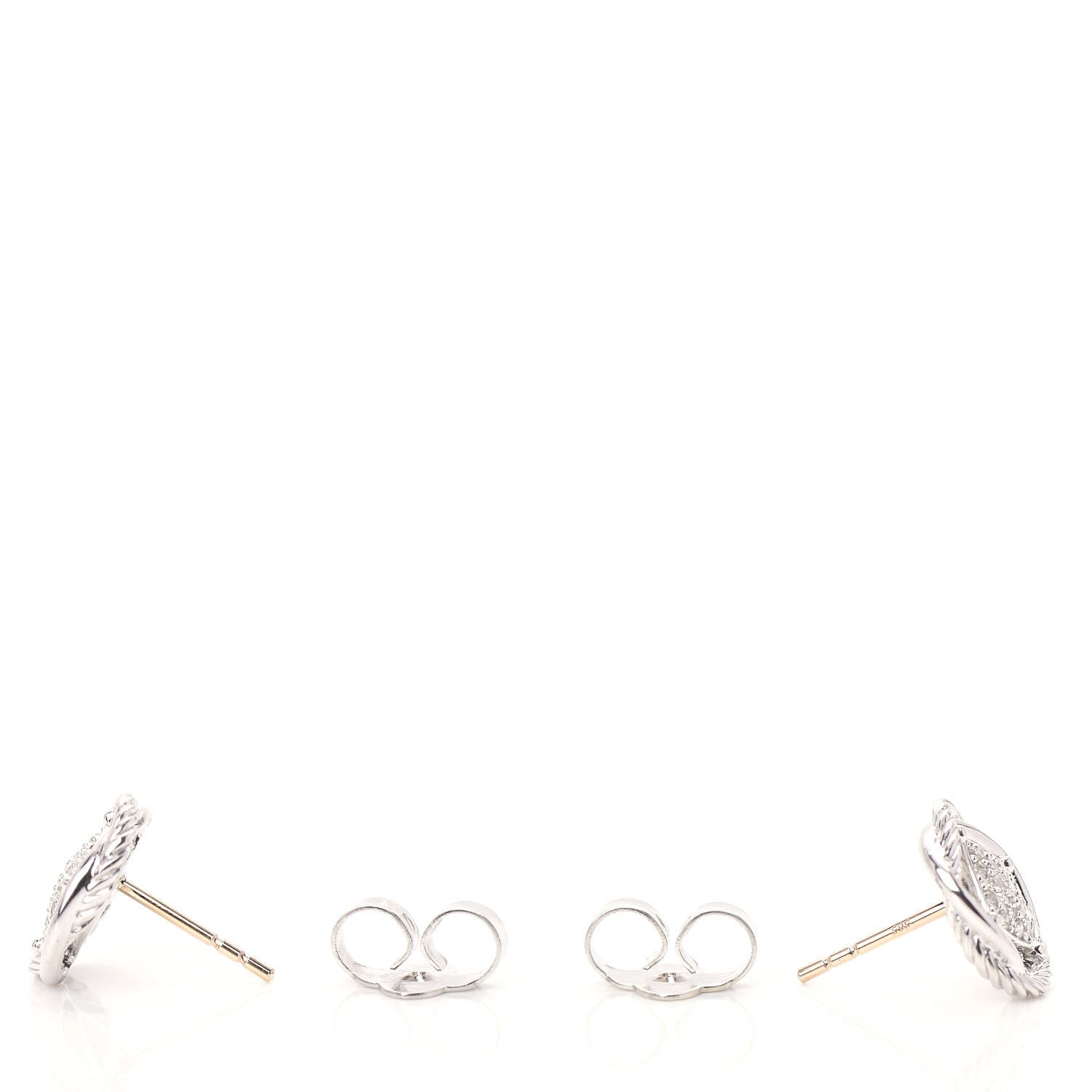 David Yurman Sterling Silver Diamond 13mm Infinity Earrings 3 of 5