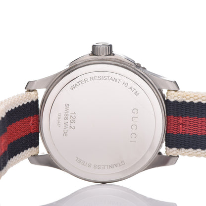 Gucci Stainless Steel Nylon 44mm Sport Quartz Watch White 5 of 6
