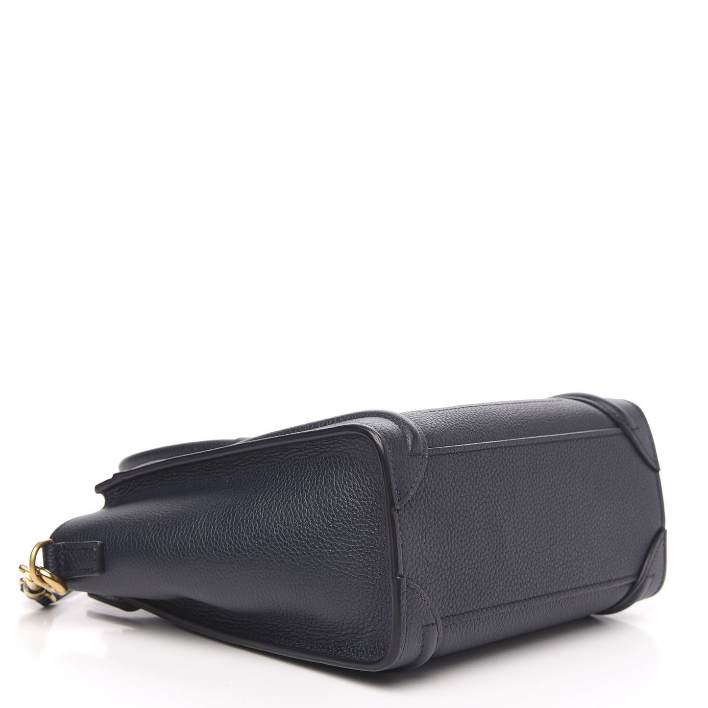 Drummed Calfskin Nano Luggage Navy Blue