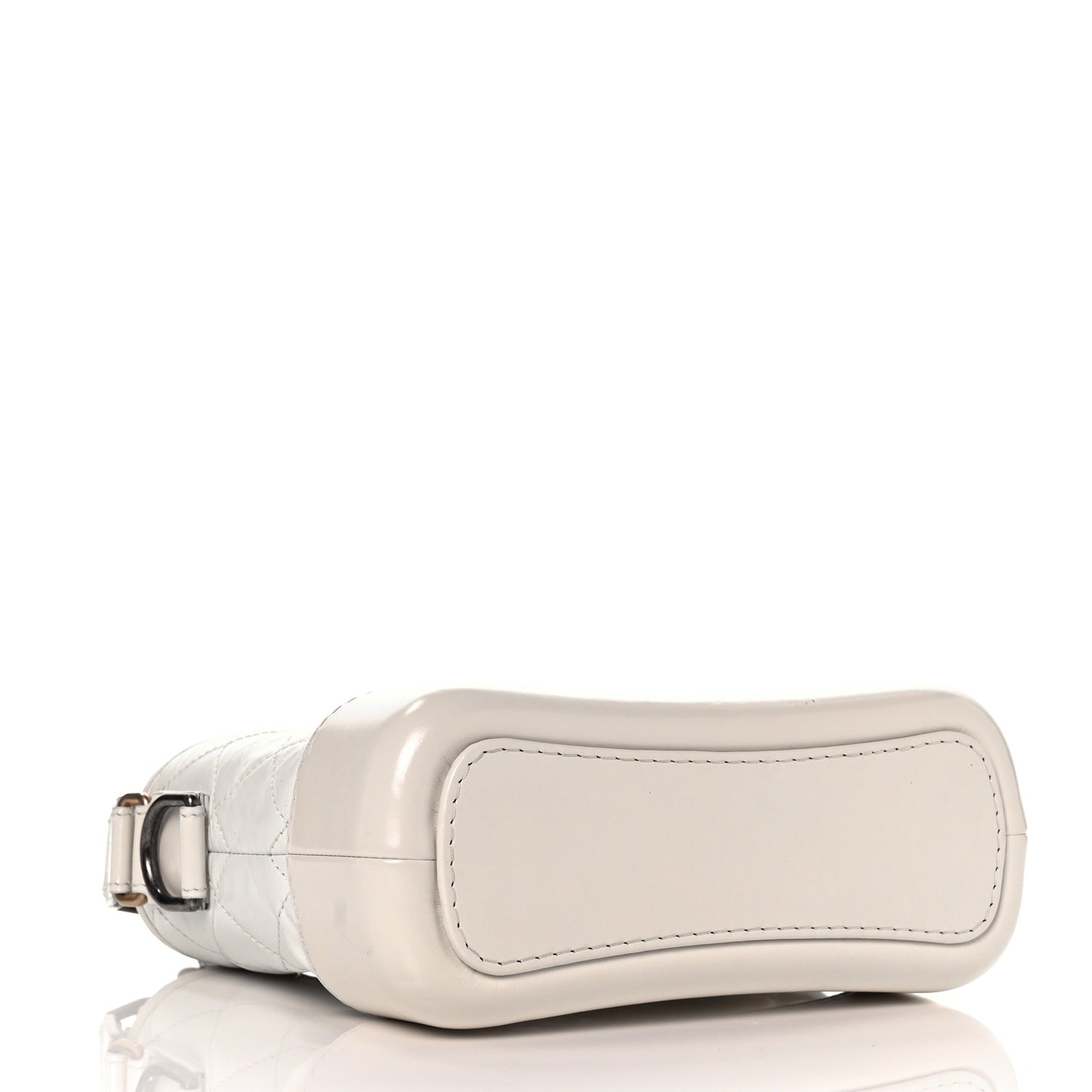 Aged Calfskin Quilted Small Gabrielle Hobo White