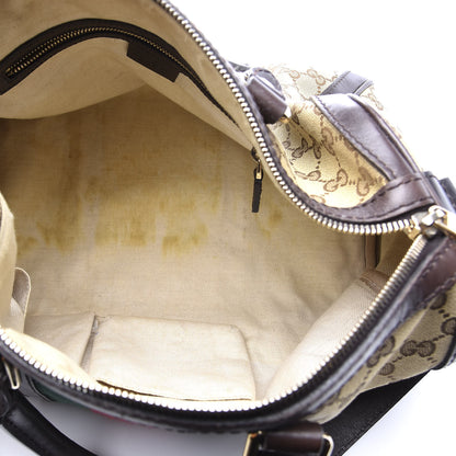 Gucci Monogram Vintage Web Medium Boston Dark Brown 4 of 12