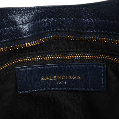 Balenciaga Chevre Gold Metallic Edge Hardware City Bleu Nuit Dark Sea 7 of 9
