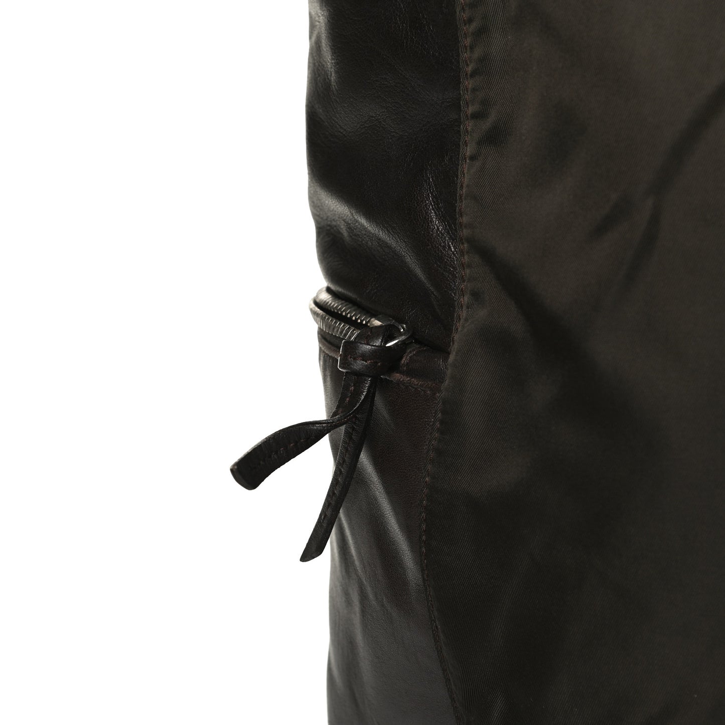 Tessuto Nylon Soft Calfskin Tote Dark Brown
