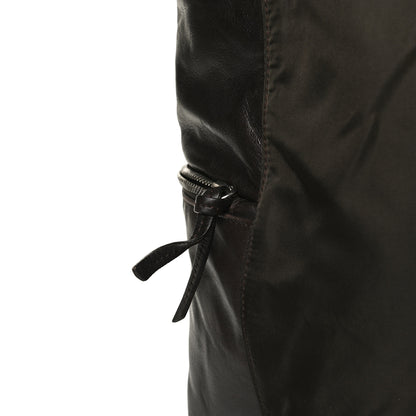 Prada Tessuto Nylon Soft Calfskin Tote Dark Brown 14 of 21