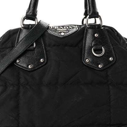 Prada Nylon Quilted 24H Satchel Black 7 of 15