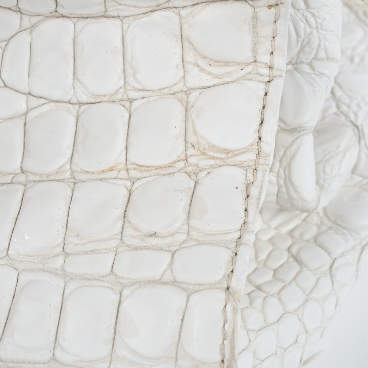 Jimmy Choo Calfskin Crocodile Embossed Large Rosalie Satchel White 4 of 12