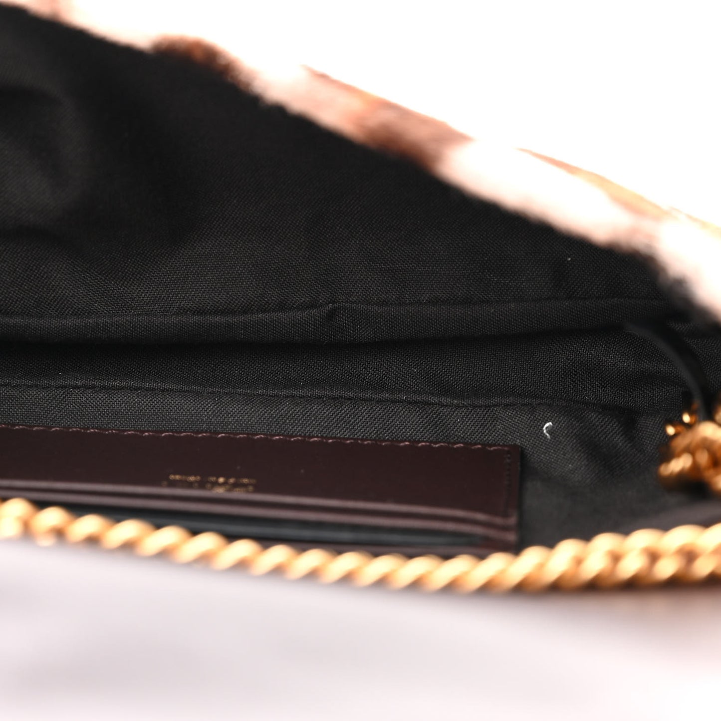Calf Hair Leopard Print Mini Baguette Pink Brown