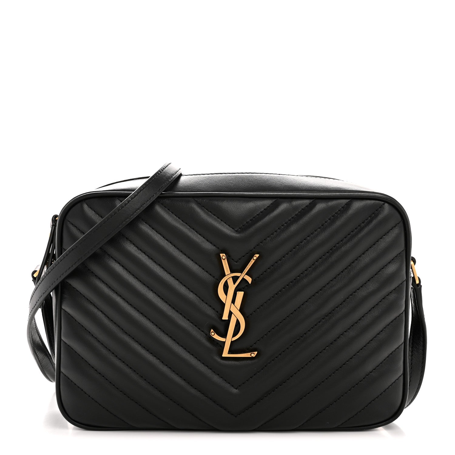 Saint Laurent Calfskin Matelasse Monogram Lou Camera Bag Black 1 of 13